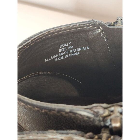 Dunes Distressed Dolly Ankle Boots Size 8, Grey/Brown - Picture 5 of 6